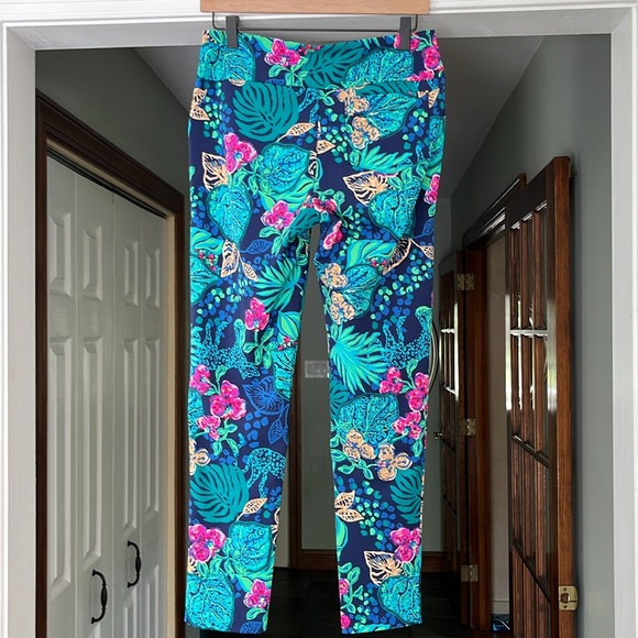 Lilly Pulitzer Corso Active Golf Pants Size 4 Colorful Print Floral Leopards - Picture 4 of 7